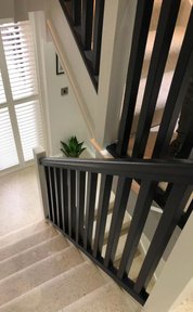 Decorated downpipe staircase spindles